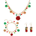 Shangjie OEM Joyas Navidad 2021 Juego de joyas de moda de nueva llegada Juego de joyas de cuentas chapadas en oro Juego de joyas de Navidad para mujeres